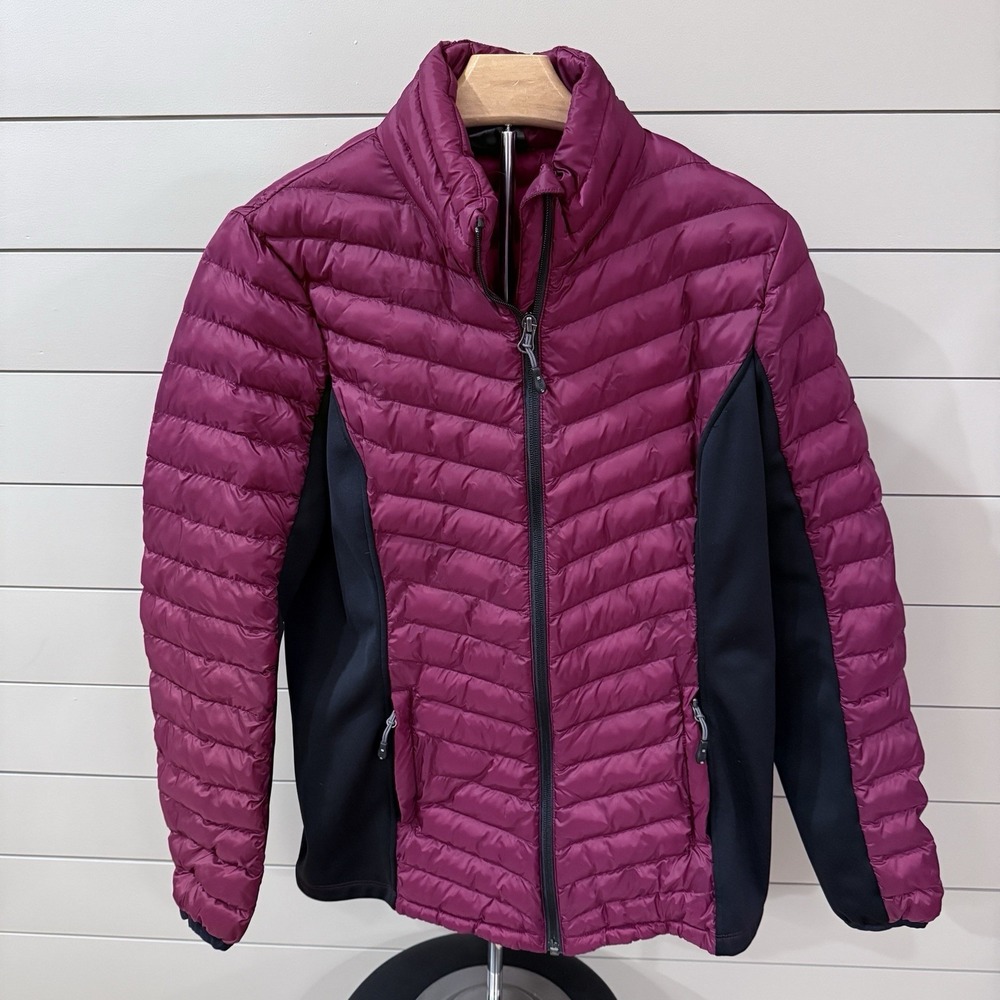 Puffer Jacket Women's Size M Full‎ Zip Lightweight Burgundy Packable 32 Degrees